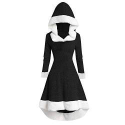 YEBIRAL Weihnachten Kleider Damen Weihnachtspullover Langarm Mit Kapuze Mittelalter Party Kleid Cosplay Gothic Retro Kleider Karneval Kostüme Dress Kleid von YEBIRAL