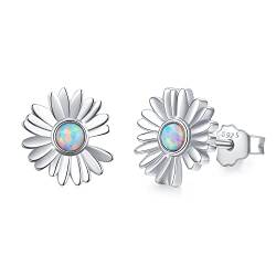 Daisy Stud Ohrringe 925 Sterling Silber Daisy Blume Ohrringe für Frauen Opal Daisy Ohrringe von YEESIA