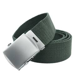 YEHMAN Unisex Gürtel Canvas Belt militärisches Design, mit Metall Gürtelschnalle Automatischer Taktischer Gurtel Outdoor Sportarten Stufenlos Verstellbarer Länge 120 cm Breite 3.5 cm - Kaki von YEHMAN