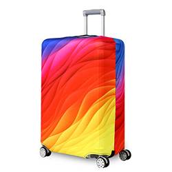 Reise Suitcase Protector Reißverschluss Koffer Abdeckung Waschbar Drucken Gepäck Abdeckung 18-32 Zoll (red, L(for26-28 inch Luggage)) von YEKEYI