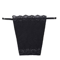 YEKEYI Dekolleté Cover Up für Frauen Spitze Camisole Clip-on Mock Snappy BH Einsatz Overlay Modesty Panel Weste, MDH Schwarz, 34 von YEKEYI