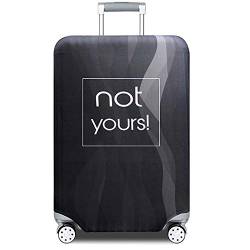 YEKEYI Reise Suitcase Protector Reißverschluss Koffer Abdeckung Waschbar Drucken Gepäck Abdeckung 18-32 Zoll (08Black, L) von YEKEYI