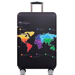 YEKEYI Reise Suitcase Protector Reißverschluss Koffer Abdeckung Waschbar Drucken Gepäck Abdeckung 18-32 Zoll (Map, M) von YEKEYI
