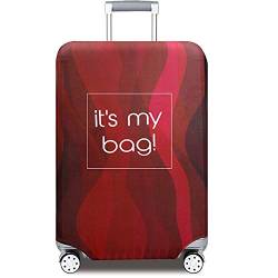 YEKEYI Reise Suitcase Protector Reißverschluss Koffer Abdeckung Waschbar Drucken Gepäck Abdeckung 18-32 Zoll (Wine red, L) von YEKEYI