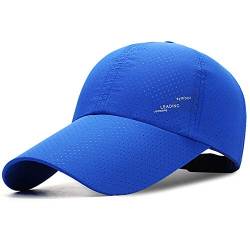 YEKEYI Schnell trocknende Outdoor-Baseballkappe mit langer Rechnung, UPF 50+ Sonnenhüte für Damen und Herren, blau, Einheitsgr��e von YEKEYI