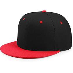 YEKEYI Unisex Baseball Cap Visor Dad Cap Fishing hat Flat Adjustable Snapback Hat Unisex Hip Hop Baseball Cap, Redbla, Einheitsgröße von YEKEYI