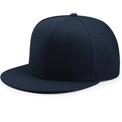 YEKEYI Unisex-Baseballkappe, einfarbiges Visier, Dad-Kappe, Angelmütze, verstellbarer Snapback-Hut, Unisex, Hip-Hop-Baseballkappe, navy, Einheitsgr��e von YEKEYI