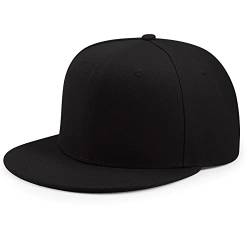 YEKEYI Unisex-Baseballkappe, einfarbiges Visier, Dad-Kappe, Angelmütze, verstellbarer Snapback-Hut, Unisex, Hip-Hop-Baseballkappe, schwarz, Einheitsgr��e von YEKEYI