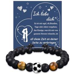 YELUWA Fußball-Armband-Geschenke für Männer, Liebe Dich Geschenke für Männer, Geschenk für ihn Männer Ehemann Freund Valentinstag Jahrestag Hochzeitstag Geburtstagsgeschenk Liebesgeschenke für Männer von YELUWA