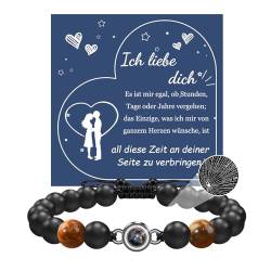 YELUWA Geschenke Für Männer, Armband Für Männer, Valentinstagsgeschenk Für Ihn, Lich Liebe Dich 100 Sprachen Armband, Jubiläumsgeschenke Geburtstagsgeschenke Für Ehemann Freund Sohn Vater Freund von YELUWA