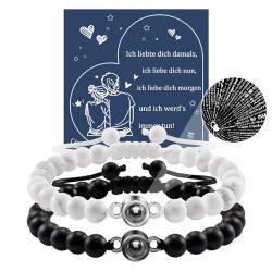 YELUWA Ich Liebe Dich 100 Sprachen Armbänder Paare Geschenke, Paare Armbänder Fernbeziehung Ihr Armband Valentinstag Süßesten Weihnachten Paare Geschenke Für Ihn Ihr Freund Freundin Frauen Männer von YELUWA