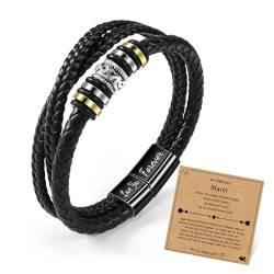 YELUWA Mann Armband, An Meinen Mann Geschenke, Lederarmband mit Gravur Herren Geschenk Weihnachten Jahrestag Hochzeitstag für Ehemann Ihn Freund Geschenke für Männer Verlobter zum Valentinstag von YELUWA