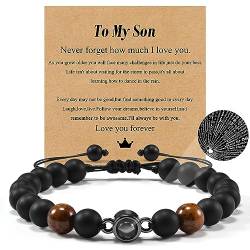 YELUWA Mein Sohn Armband Sohn Geschenke von Mama Papa Mutter Armbänder für Jungen Weihnachten Sohn Teenager Jungen Geschenkideen Jungen Geburtstag Geschenke für Jungen Valentinstag Abschluss Geschenke von YELUWA