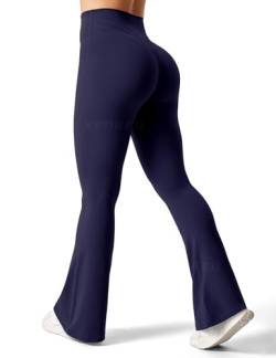YEOREO Ausgestellte Leggings für Damen, Lynnie Bell Bottom Yogahose, hohe Taille, Bauchkontrolle, Bootcut, Workout-Leggings, #1 Marineblau, S von YEOREO
