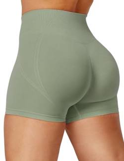 YEOREO Dora Nahtlose Scrunch Workout-Shorts für Damen, hohe Taille, Po, Lifting, Fitnessstudio, Yoga, Biker-Shorts, 0 Salbei, S von YEOREO