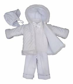 YES Set Winter Taufanzug Festanzug Jacke Winterjacke Hose Hemd Taufe Baby Anzug, Adam, Gr.74, weiß von YES