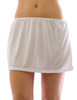 Mini Unterrock Gummibund Falten Rock Skirt Minirock Weiß L/XL von YESET