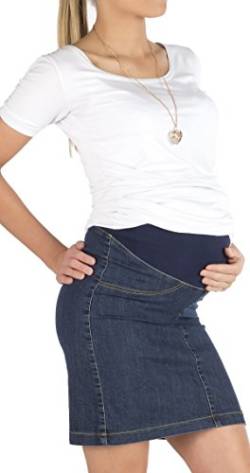 Umstandsrock Rock Jeansrock Jeans Knielang Umstand Stretch Schwanger Bauch Jeans 46 von YESET