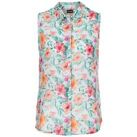 YESET Blusentop Damen Bluse Top ärmellos Hemd Shirt Blumen-Muster weiss Gr. 40 913699 von YESET