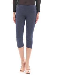 YESET Capri 3/4 Damen Leggings Leggins Baumwolle Hose hoher Bund mit Taschen Jeans L von YESET