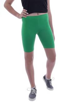 YESET Damen Sport Shorts Hotpants Sportshorts Radler Kurze Leggings Baumwolle grün L von YESET