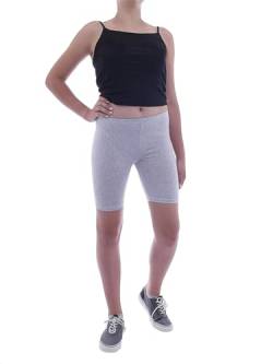 YESET Damen Sport Shorts Hotpants Sportshorts Radler Kurze Leggings Baumwolle hellgrau M von YESET