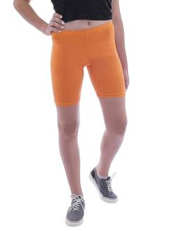 YESET Damen Sport Shorts Hotpants Sportshorts Radler Kurze Leggings Baumwolle orange L von YESET