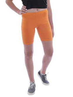 YESET Damen Sport Shorts Hotpants Sportshorts Radler Kurze Leggings Baumwolle orange M von YESET