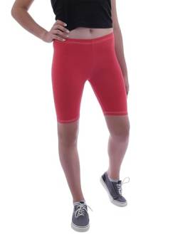 YESET Damen Sport Shorts Hotpants Sportshorts Radler Kurze Leggings Baumwolle rot XXL von YESET