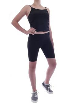 YESET Damen Sport Shorts Hotpants Sportshorts Radler Kurze Leggings Baumwolle schwarz XL von YESET