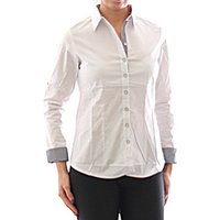 YESET Langarmhemd Damen Bluse Hemd Langarm Shirt Tunika Weiss Baumwolle 349 von YESET