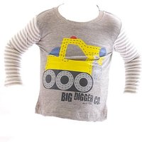 YESET Langarmshirt Kinder Baby Shirt Langarm Streifen Digger-5 von YESET