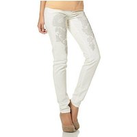 YESET Röhrenhose Damen Hose Röhrenhose Röhre Jeans Chino Stretch weiß 232002 425536 von YESET