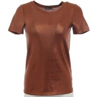 YESET T-Shirt Damen T-Shirt Glitzer kurzarm Bluse Tunika bronze Gr. 34 373497 von YESET