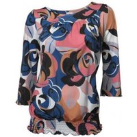 YESET T-Shirt Druckshirt Shirt Blumen Print 3/4 Arm Bluse Tunika bunt 168596 von YESET