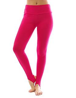 YESET Thermo Fleece hoher Bund mit Steg Leggings Baumwolle Leggins pink L von YESET