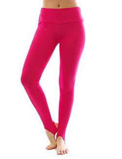 YESET Thermo Fleece hoher Bund mit Steg Leggings Baumwolle Leggins pink XL von YESET