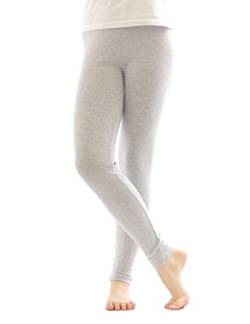 YESET Thermo Leggings Leggins Hose lang aus Baumwolle Fleece warm dick weich hellgrau XL von YESET