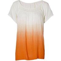 YESET Tunika Tunika Shirt Bluse kurzarm Pailletten Farbverlauf ecru orange 928589 von YESET