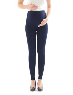 YESET Umstand Hose Umstandsleggings Leggings lang aus Baumwolle dunkelblau M von YESET