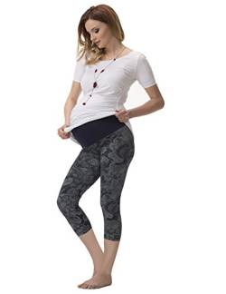 yeset Umstand Capri Hose 3/4 Muster Umstandshose Leggings Leggins gekämmte Baumwolle Muster-8 XL von YESET