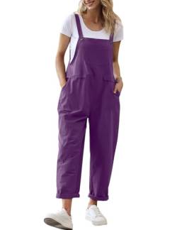 YESNO Damen Latzhose Sommer Oversize Trägerhose Beiläufig Loose Bib Pants Overall Baggy Jumpsuit Strampler Sommerhose mit Träger PV9DE von YESNO