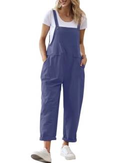 YESNO Damen Latzhose Sommer Oversize Trägerhose Beiläufig Loose Bib Pants Overall Baggy Jumpsuit Strampler Sommerhose mit Träger PV9DE von YESNO