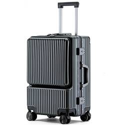 YEWMTRE Gepäck vorne offener Business-Boarding-Koffer Lade-Trolley-Koffer Rollgepäck Sipnner-Räder Herren-Kabinen-Handgepäckbox von YEWMTRE