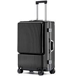 YEWMTRE Gepäck vorne offener Business-Boarding-Koffer Lade-Trolley-Koffer Rollgepäck Sipnner-Räder Herren-Kabinen-Handgepäckbox von YEWMTRE