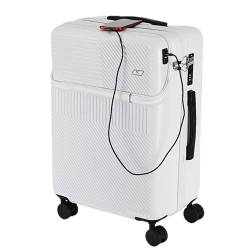 YEWMTRE Handgepäck-Frontöffnung mit USB-Ladeanschluss – mittelgroßer Koffer mit Spinner-Rädern – bestes leichtes Gepäck, groß, 24 Zoll von YEWMTRE