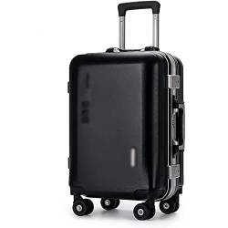 YEWMTRE Robustes Aluminium-Handgepäck, 20-Zoll-Logo-Trolley-Koffer, USB-Lademodell, Hartgepäck, Passwort-Boarding-Koffer, hart, robust von YEWMTRE