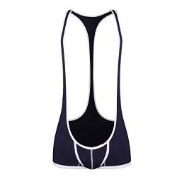 Herren Boxer Shorts Unterw?sche Jumpsuit Wrestling Singlet Leotard Bodysuit Stretch Bodywear(XL) von YFD
