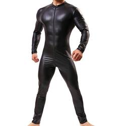 Mens Bikini Slips Unterwäsche Stretchy High Cut Wrestling Unterhemd Leopard String Bodysuit, Jumpsuit Full Body, L von YFD