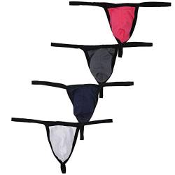 YFD Herren Strings Männer Tanga Slips Atmungsaktive Mesh Unterwäsche Bequeme Unterhose Low Rise T-Back Bikinis Unterwäsche Pack, Astrings-4pcs, Astrings-4pcs, M von YFD